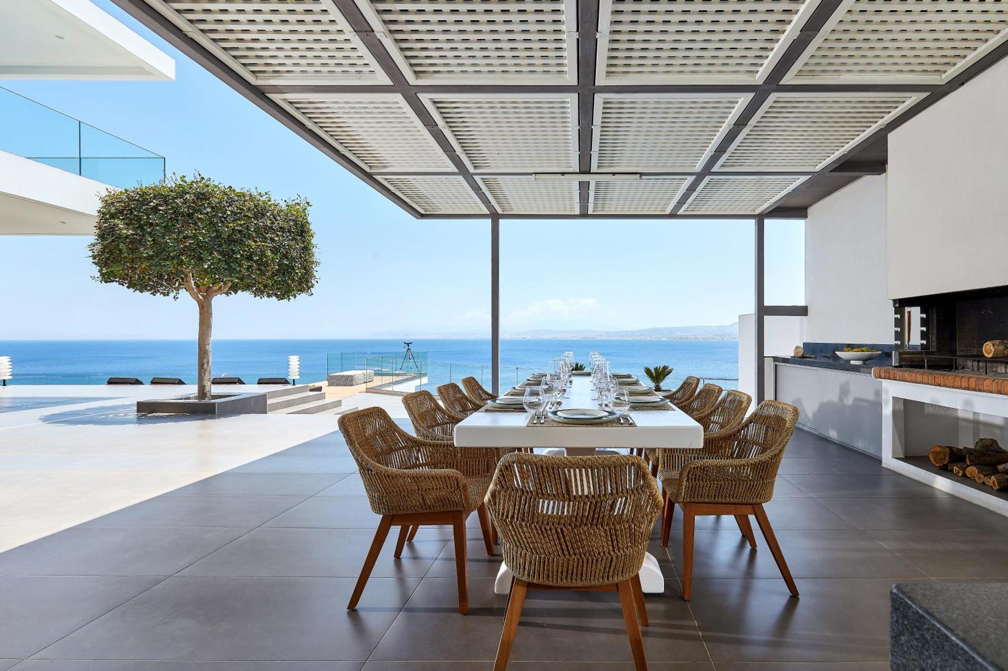 Beachfront Villa In Crete - Epavli Luxury Villa Agia Pelagia  Ngoại thất bức ảnh