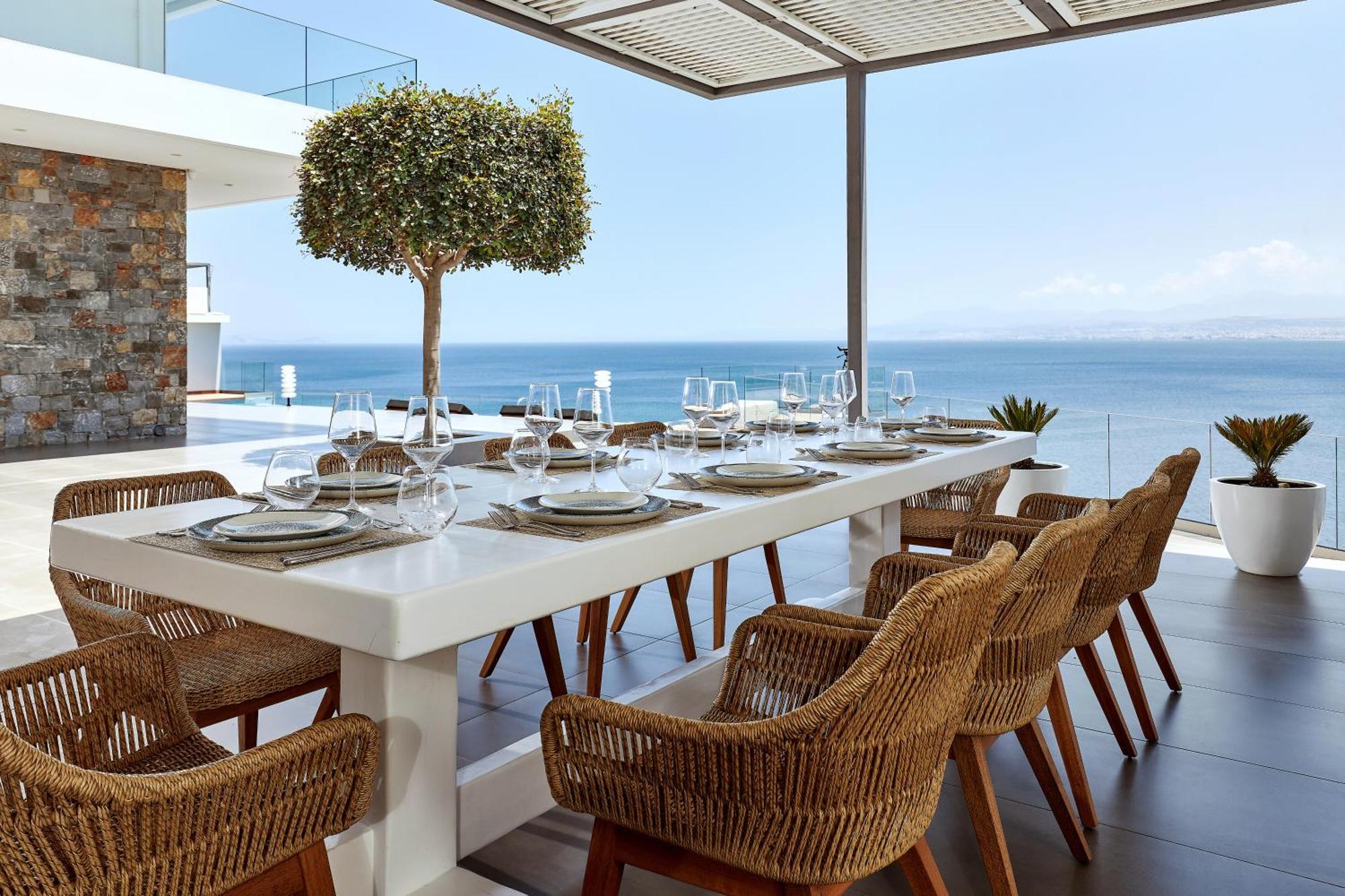Beachfront Villa In Crete - Epavli Luxury Villa Agia Pelagia  Ngoại thất bức ảnh