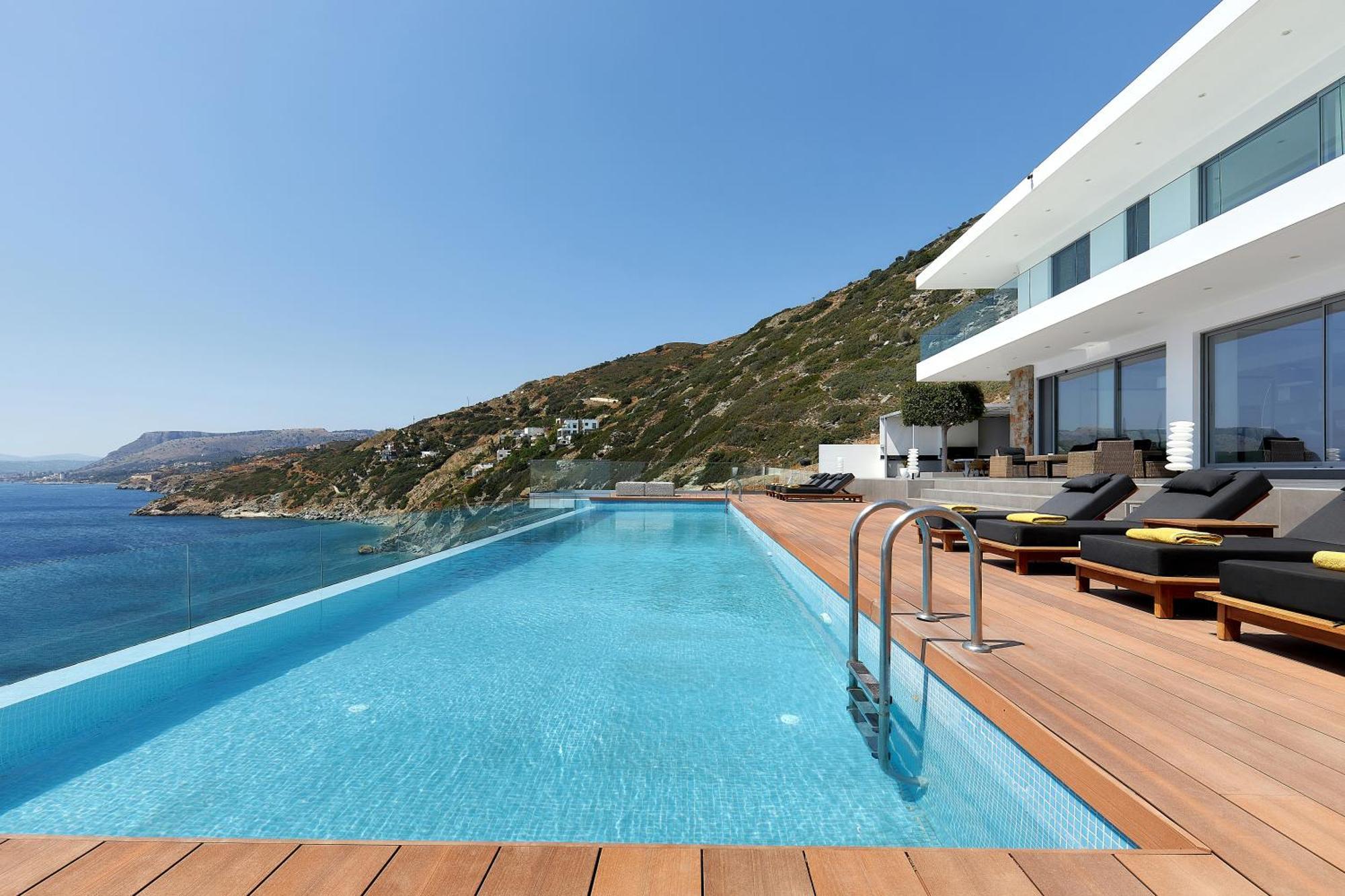 Beachfront Villa In Crete - Epavli Luxury Villa Agia Pelagia  Ngoại thất bức ảnh