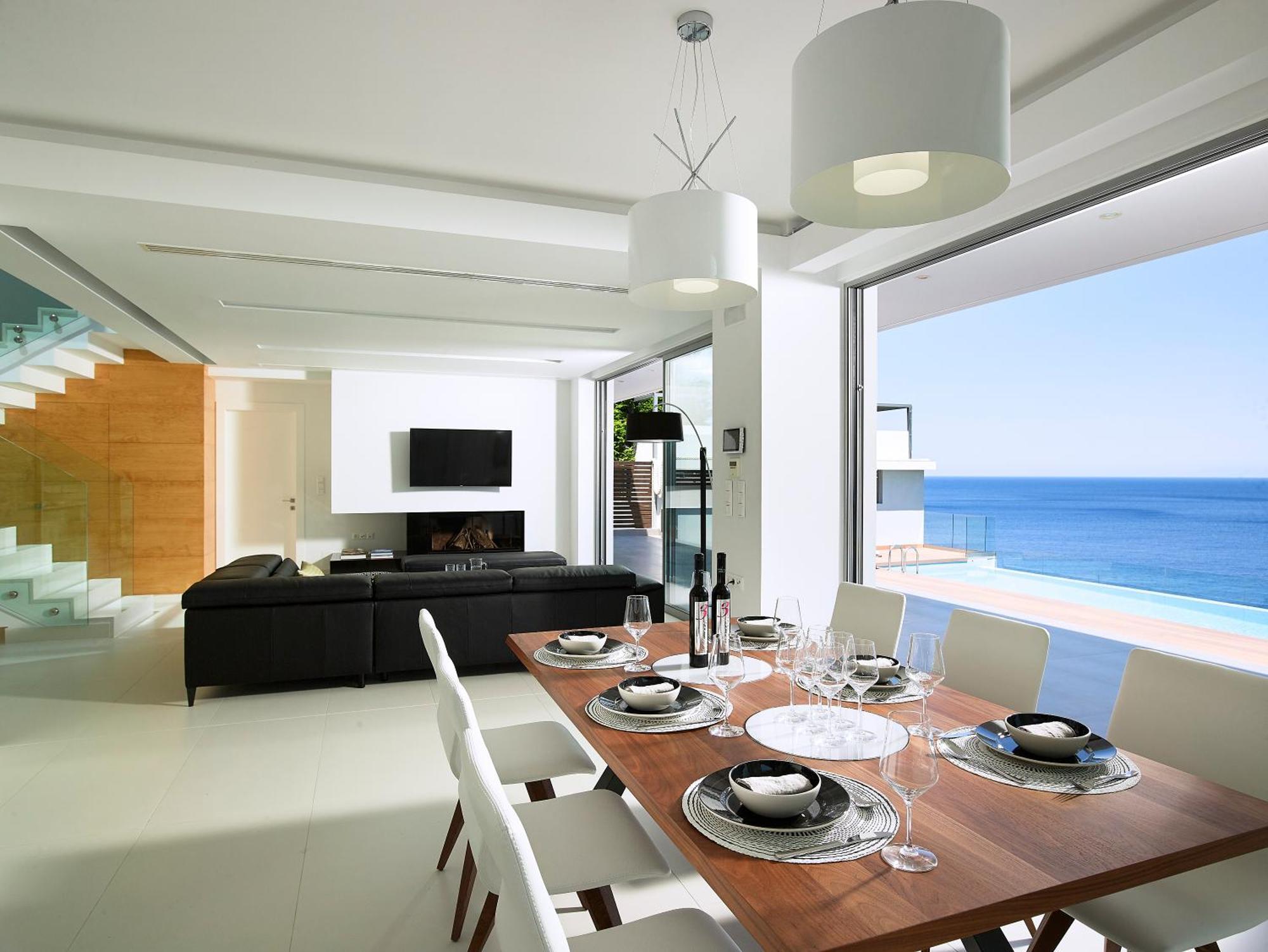 Beachfront Villa In Crete - Epavli Luxury Villa Agia Pelagia  Ngoại thất bức ảnh